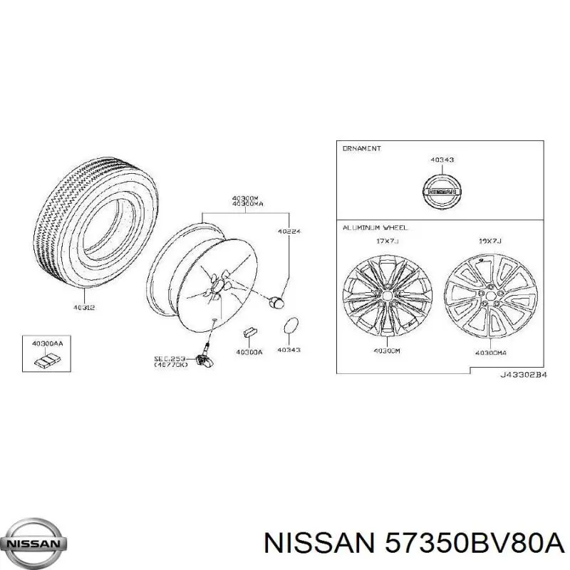 Насос для коліс Nissan/Infiniti 57350BV80A ціна, від 60.21 USD
