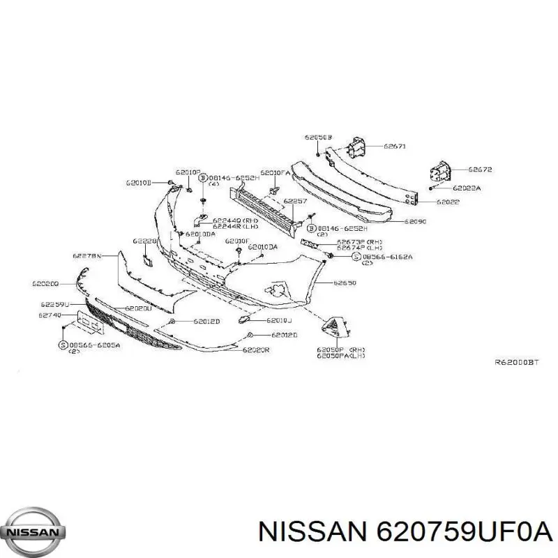 Молдинг переднього бампера, лівий FPS FP5072913 ціна, від 36.63 USD