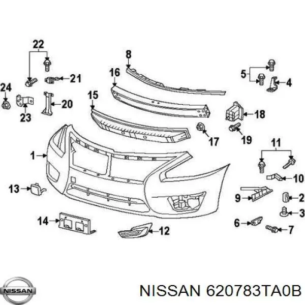 620783TA0B Nissan/Infiniti Накладка верхня передній панелі / супорта радіатора