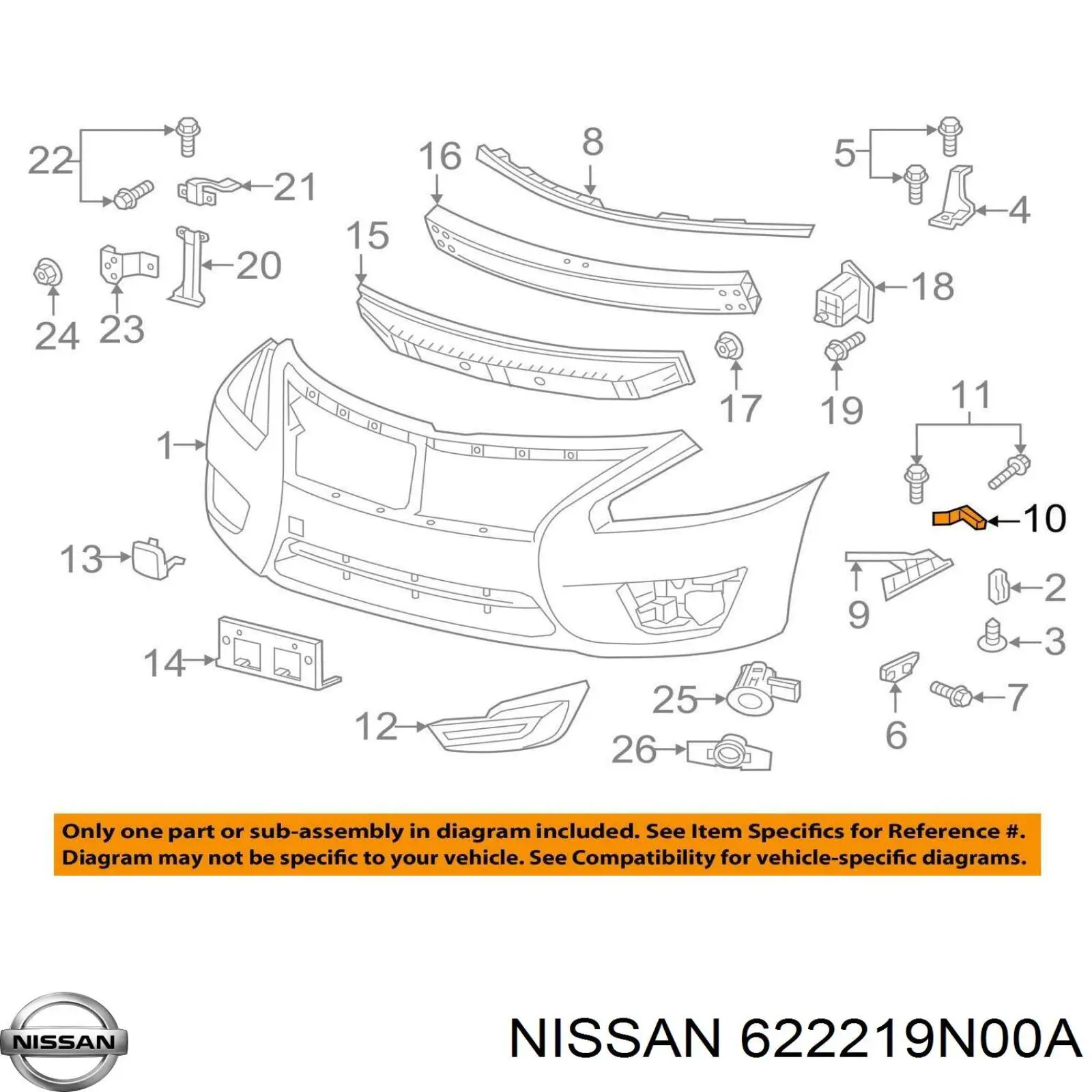 Кріплення бампера Nissan/Infiniti 622219N00A ціна, від 28.71 USD