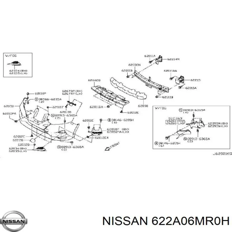 622A06MR0H Nissan/Infiniti Заглушка бампера буксирувального гака, передня