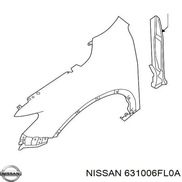 631006FL0A Nissan крило переднє праве