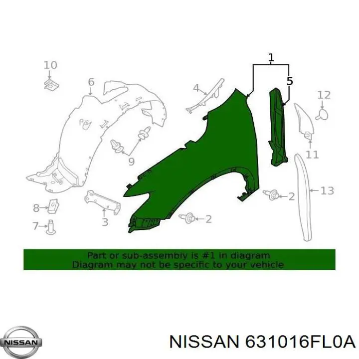 Ліве переднє крило YIH Sheng FN0049BL ціна, від 59.40 USD