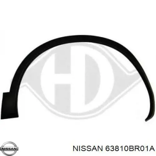 63810BR01A Nissan/Infiniti Молдинг передньої арки колеса, правий