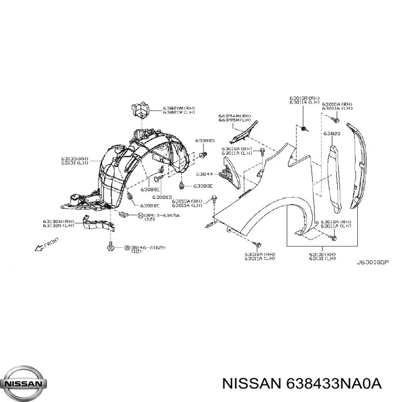 Купити Підкрилок передній лівий Nissan LEAF I ZE0