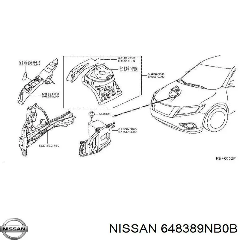  Nissan/Infiniti 648389NB0B ціна, від 41.02 USD