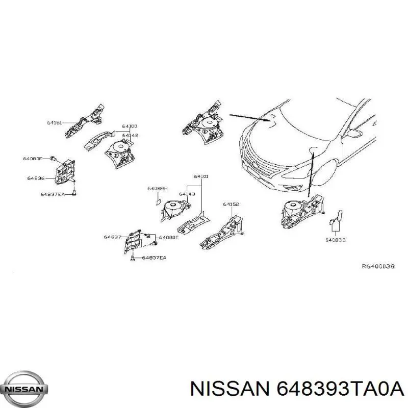  Nissan/Infiniti 648393TA0A ціна, від 18.23 USD