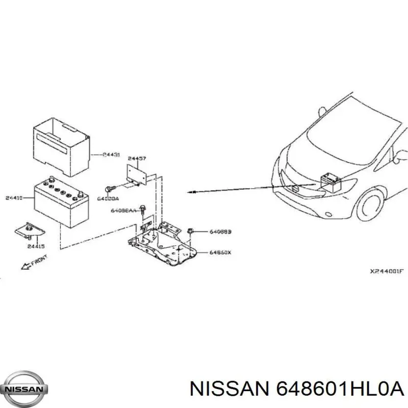 Кріплення / підставка акумулятора (АКБ) Nissan/Infiniti 648601HL0A ціна, від 10.06 USD