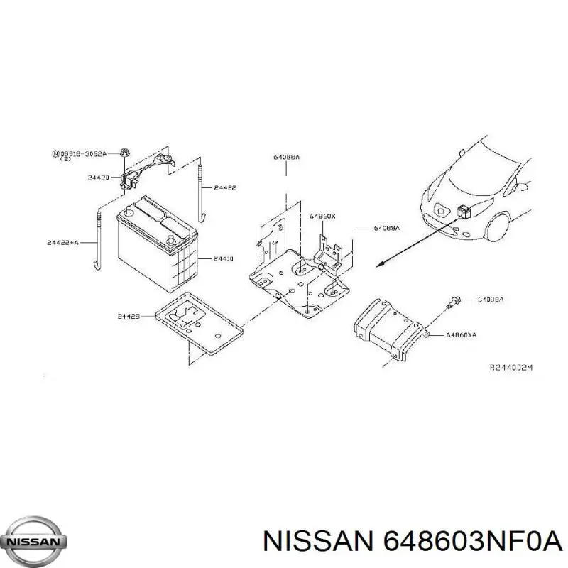  Кріплення/підставка акумулятора (АКБ) Nissan LEAF 