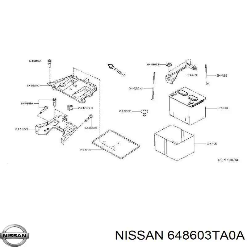 648603TA0A Nissan/Infiniti Кріплення / підставка акумулятора