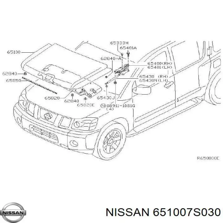 651007S030 Nissan/Infiniti Капот