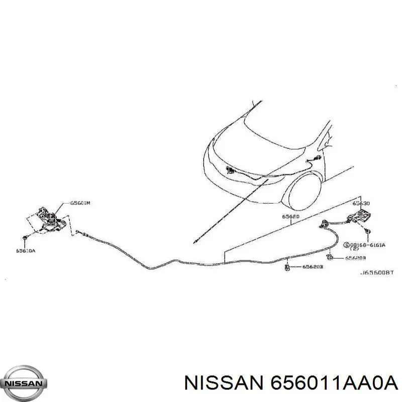 Замок капота Nissan/Infiniti 656011AA0A ціна, від 24.86 USD