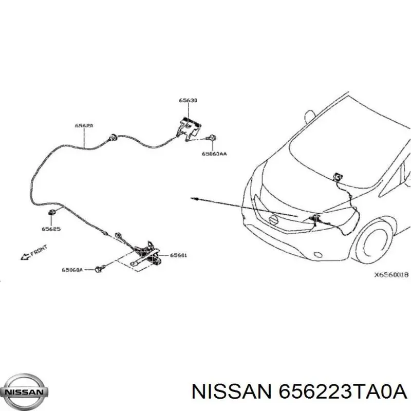 656223TA0A Nissan/Infiniti Ручка відкривання капота