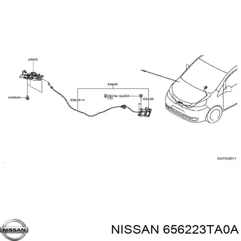 Ручка відкриття капота Nissan/Infiniti 656223TA0A ціна, від 8.87 USD