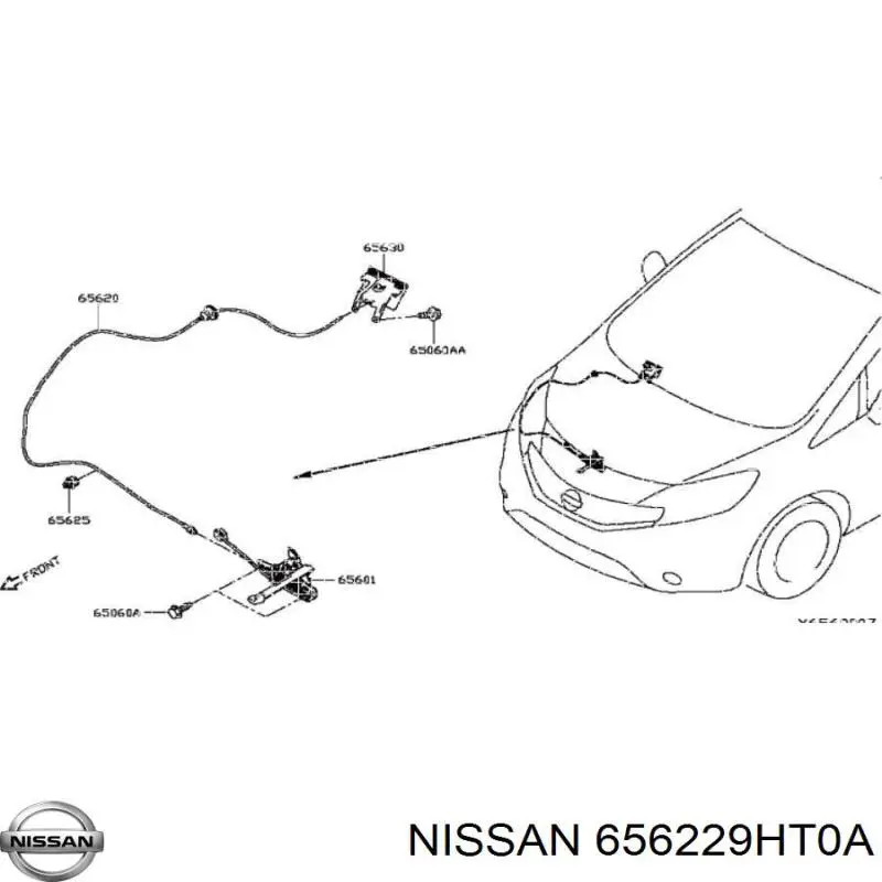 656229HT0A Nissan/Infiniti Ручка відкривання капота