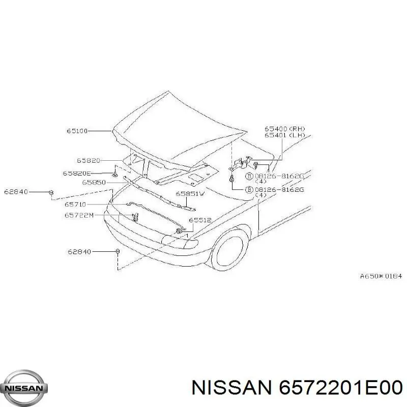 Фіксатор підпори капота Nissan/Infiniti 6572201E00 ціна, від 1.05 USD