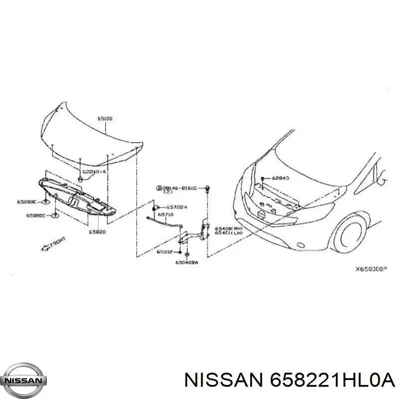 658221HL0A Nissan/Infiniti Буфер / відбійник капота