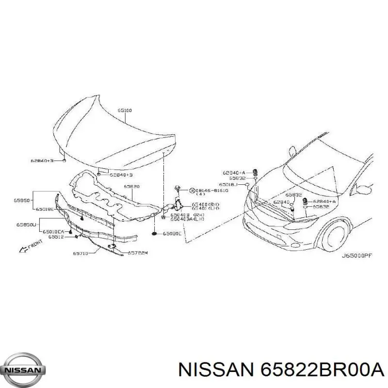  65822BR00A Nissan