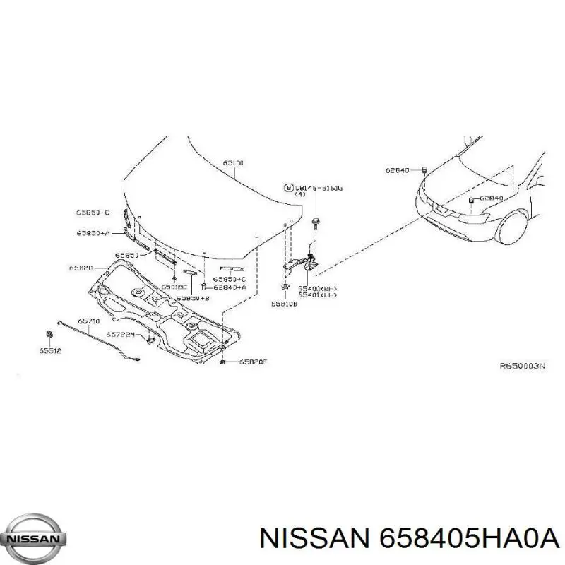 658405HA0A Nissan/Infiniti Утеплювач капота