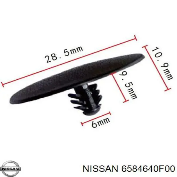 Пістон (кліп) утеплювача капота Nissan Terrano 2 (R20) (Нісан Террано)