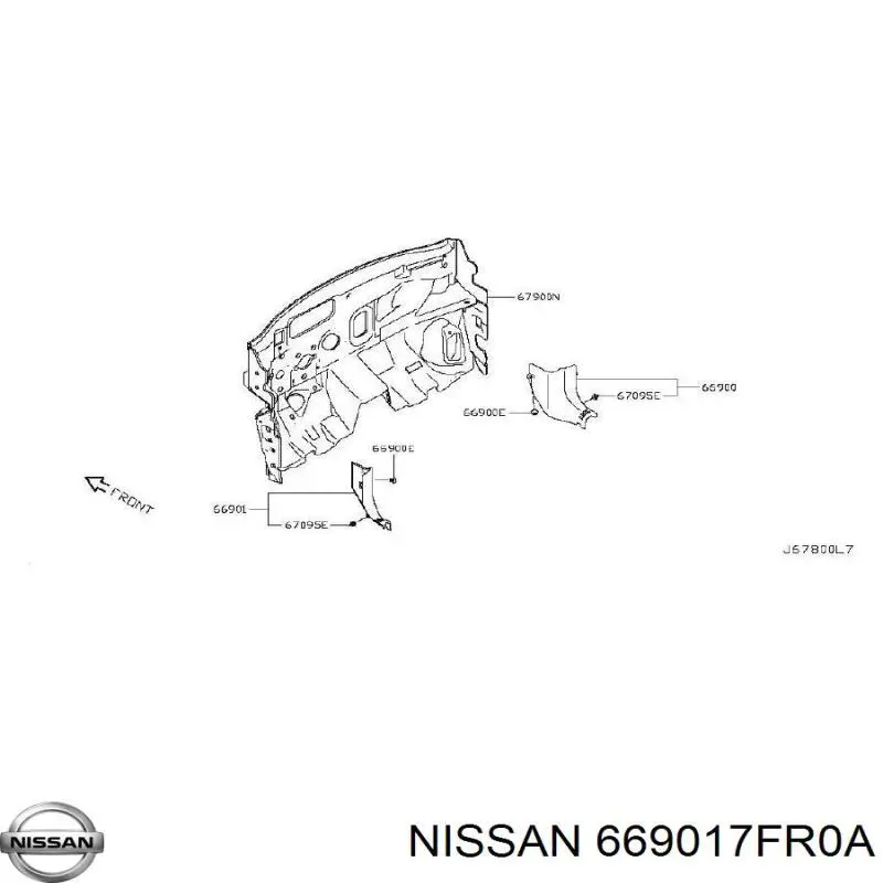 669017FR0A Nissan/Infiniti Обшивка стійки кузова внутрішня, передня ліва