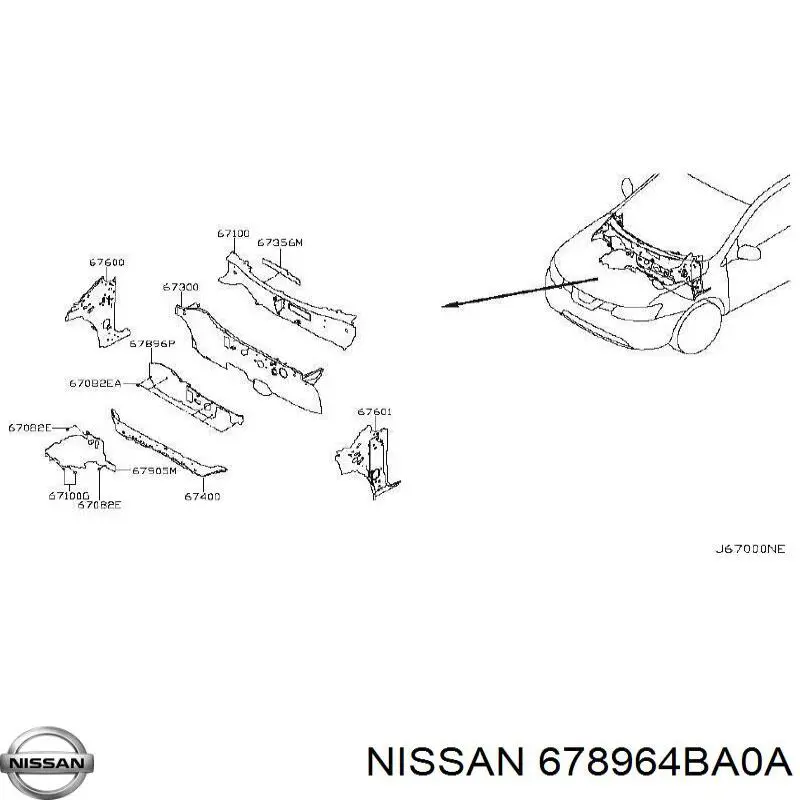  Nissan/Infiniti 678964BA0A ціна, від 11.40 USD