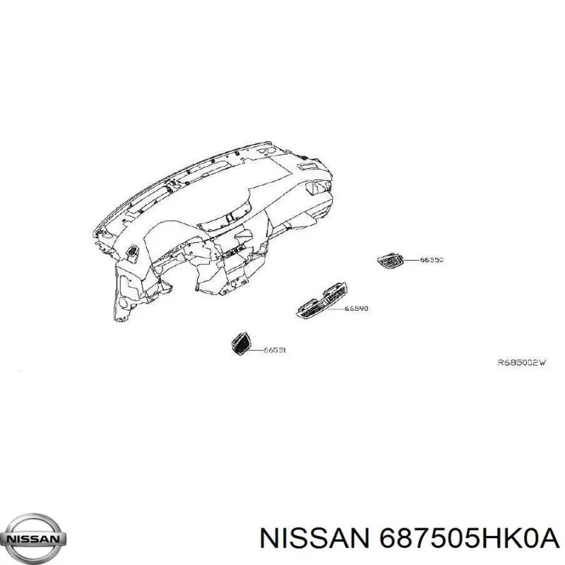 687505HK0A Nissan/Infiniti Решітка повітроводу