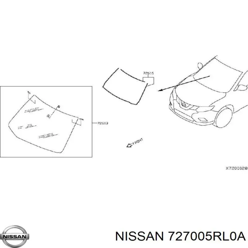 727005RL0A Nissan/Infiniti Автомобільне скло