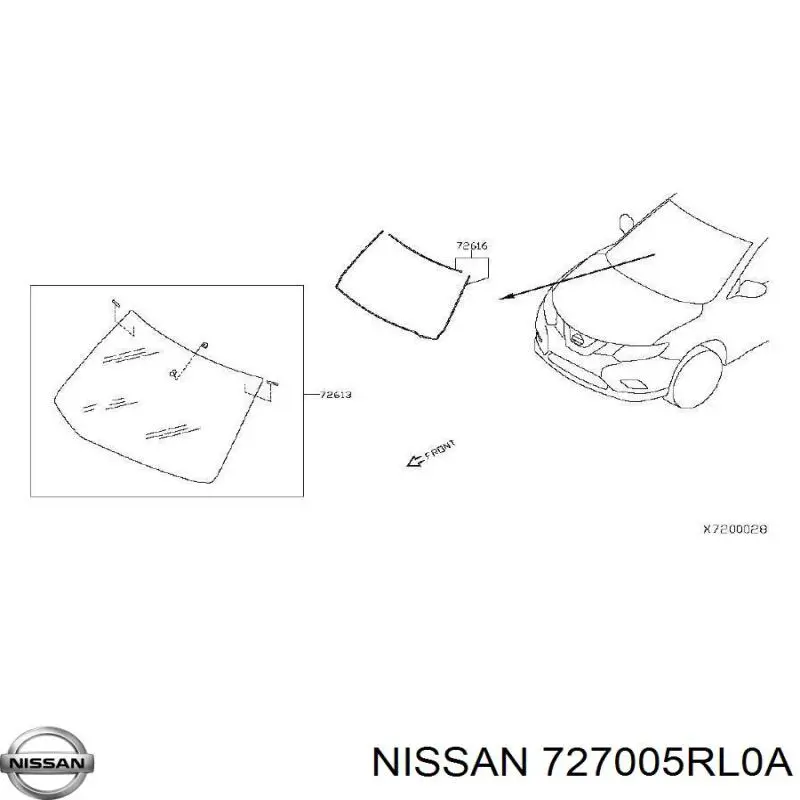 Автоскло Nissan/Infiniti 727005RL0A ціна, від 118.43 USD
