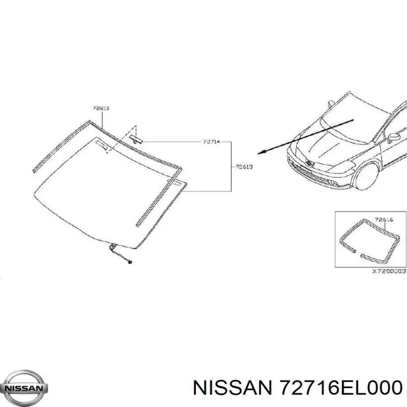Автоскло Nissan/Infiniti 72716EL000 ціна, від 53.83 USD