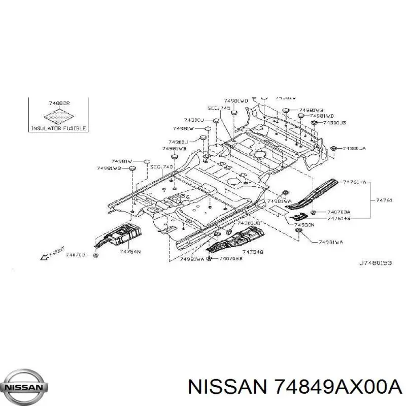 Купити 74849AX00A Nissan/Infiniti 