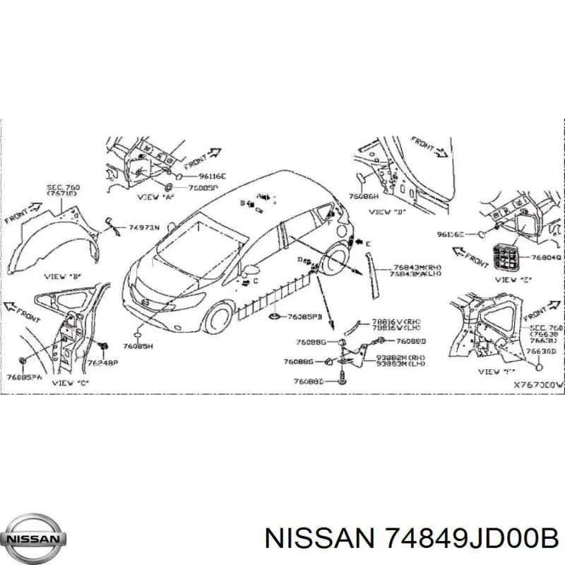  Nissan/Infiniti 74849JD00B ціна, від 0.49 USD