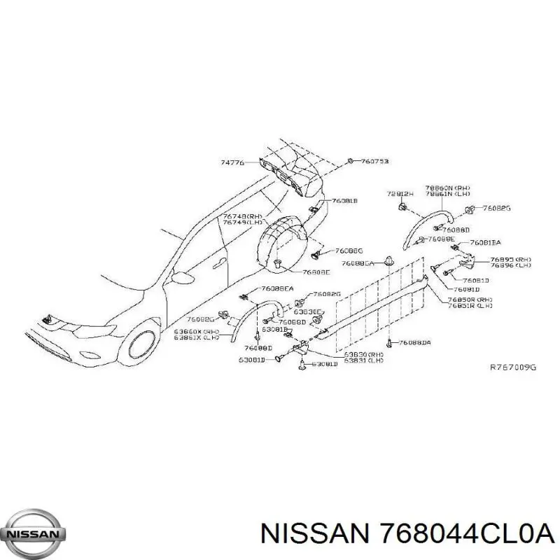  Nissan/Infiniti 768044CL0A ціна, від 25.33 USD