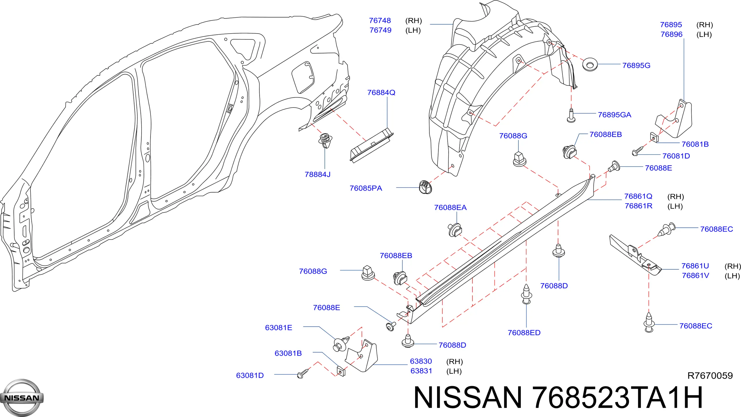  Nissan/Infiniti 768523TA1H ціна, від 16.59 USD