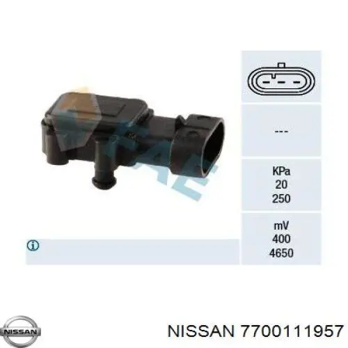7700111957 Nissan/Infiniti Датчик наддува