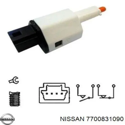 Датчик закривання дверей (кінцевий вимикач) Nissan/Infiniti 7700831090