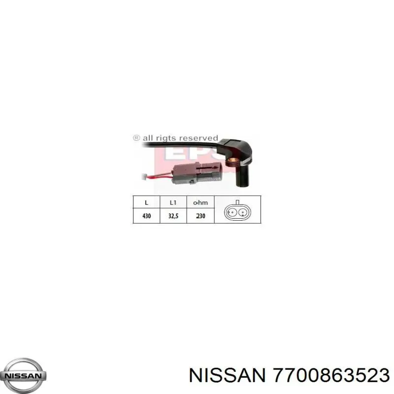 Датчик обертів колінвалу Nissan/Infiniti 7700863523 ціна, від 18.03 USD