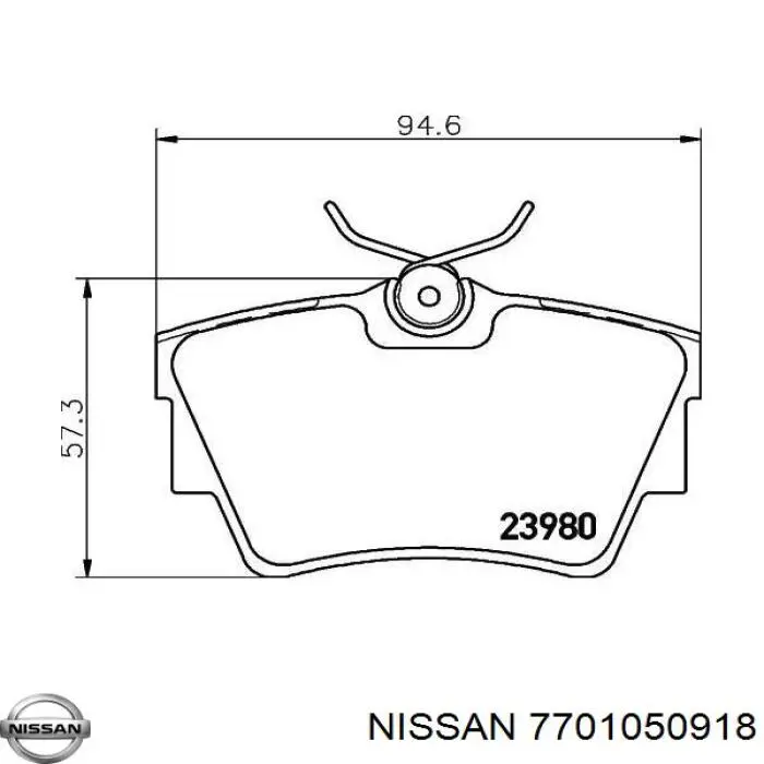 Колодки гальмові задні, дискові 7701050918 Nissan