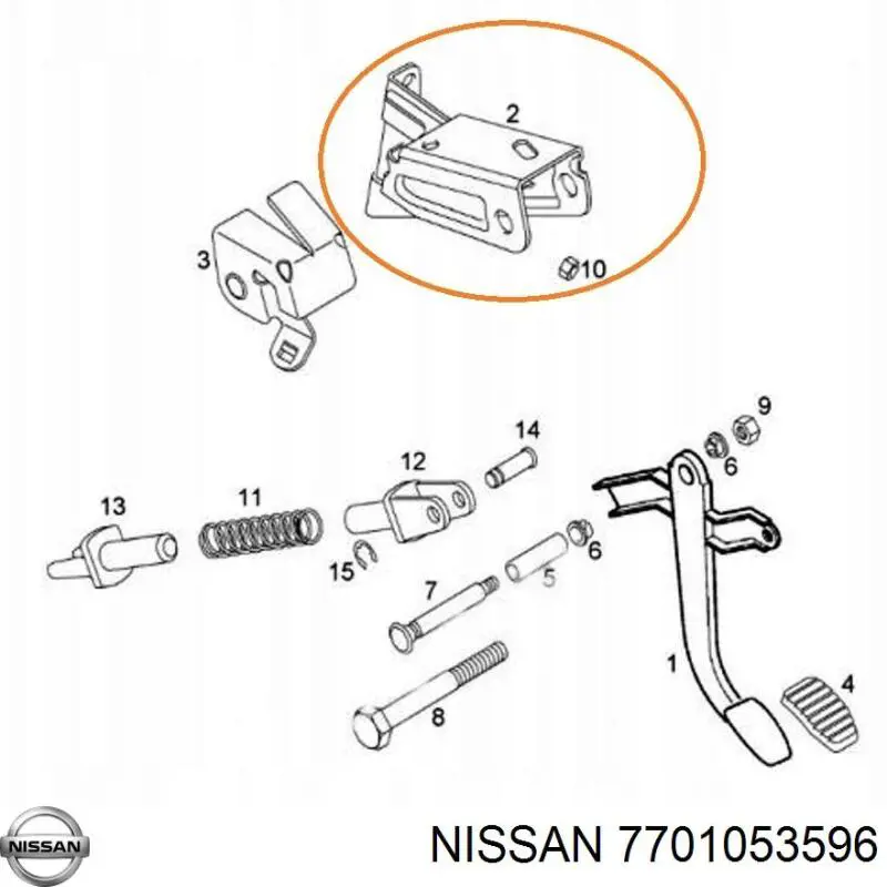 Кронштейн педалей, педальний вузол 7701053596 Nissan/Infiniti