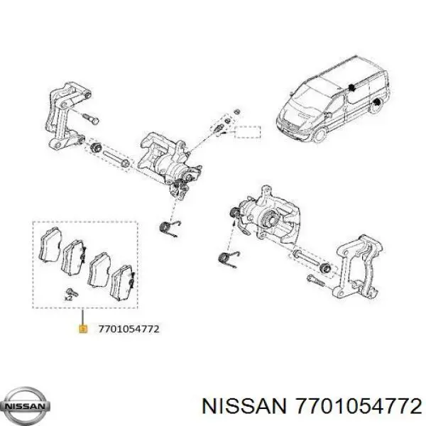 Задні гальмівні колодки Nissan/Infiniti 7701054772 ціна, від 17.56 USD