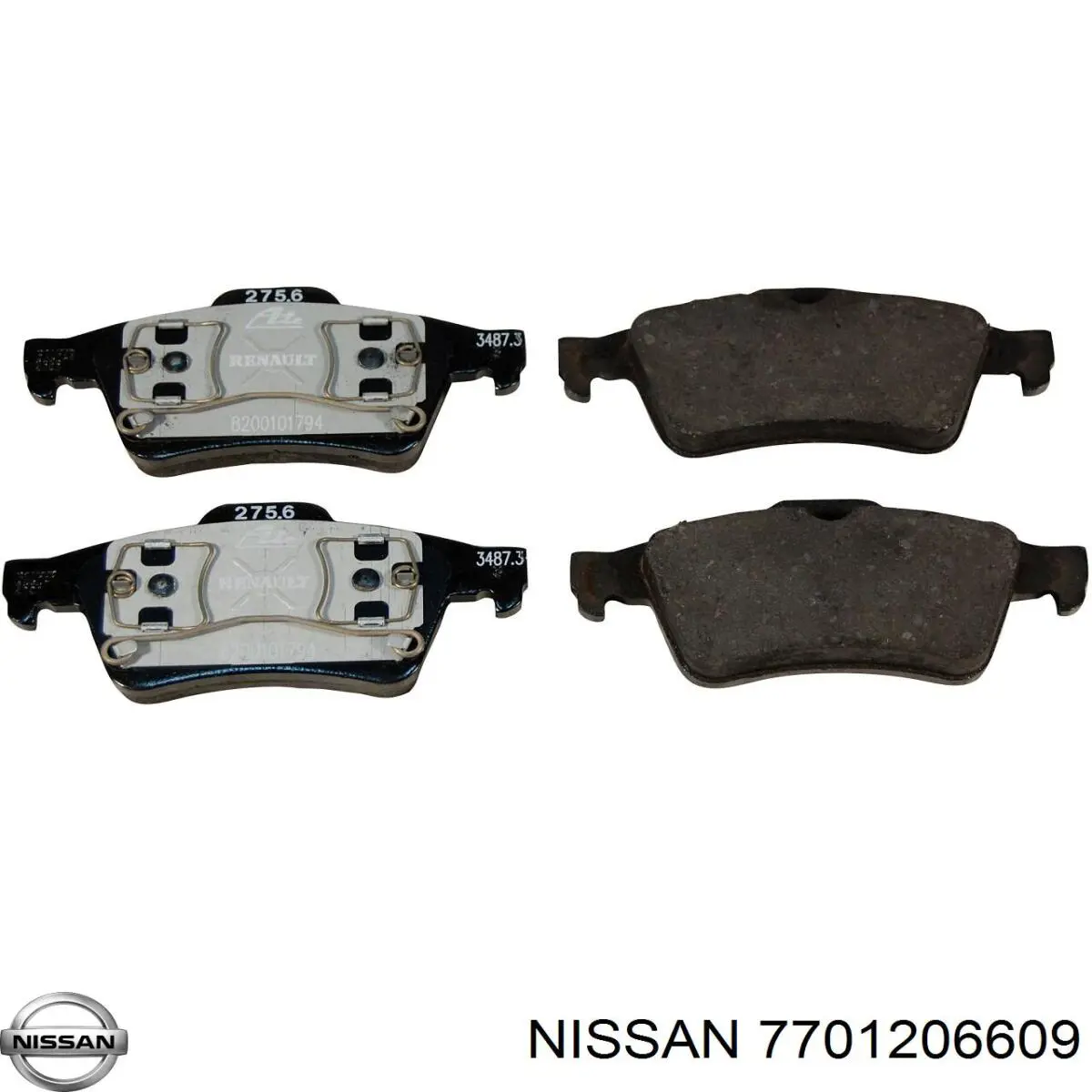 Колодки гальмові задні, дискові 7701206609 Nissan