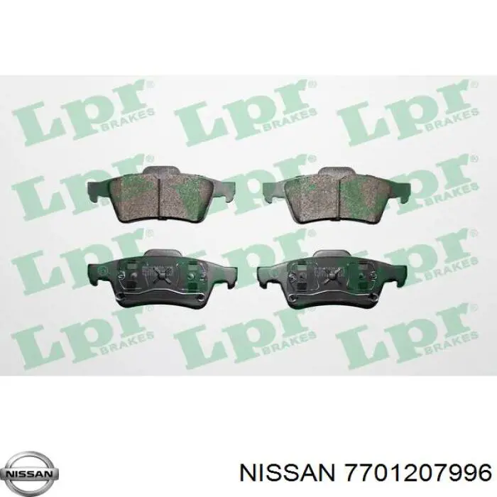 Колодки гальмові задні, дискові 7701207996 Nissan