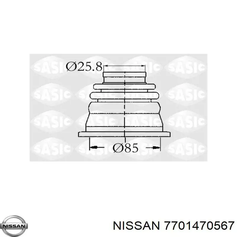 Пильник ШРУСа внутрішній лівий 7701470567 Nissan