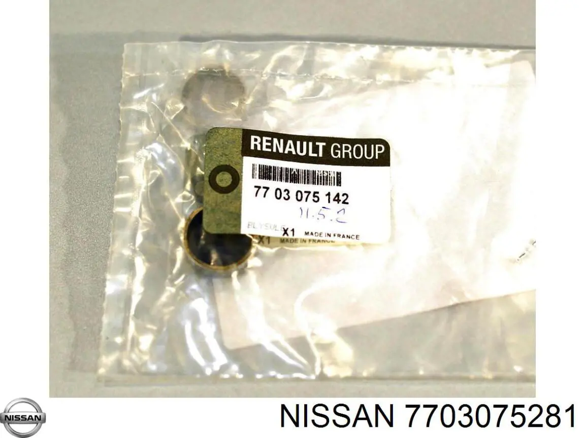 Заглушка блоку циліндрів 7703075281 Nissan/Infiniti