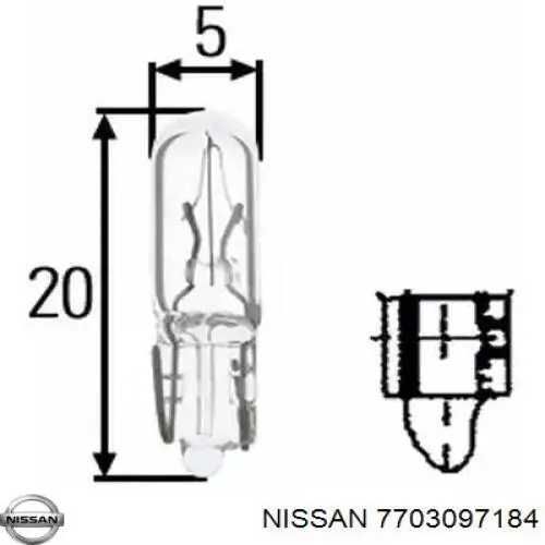 Лампочка щитка / панелі приладів Nissan/Infiniti 7703097184 ціна, від 0.28 USD