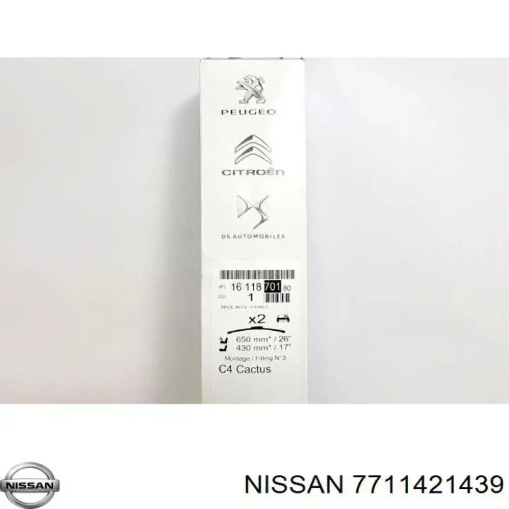 Щітки склоочисника 7711421439 Nissan/Infiniti