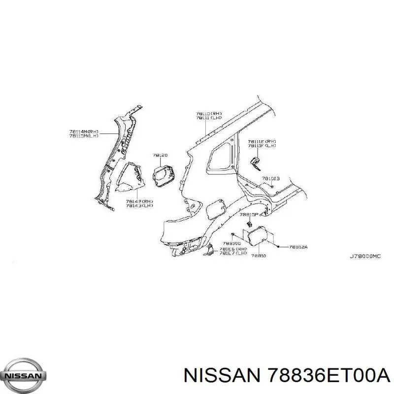  Nissan/Infiniti 78836ET00A ціна, від 1.90 USD