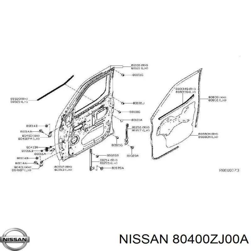  Петля передніх дверей, правою Infiniti QX56 