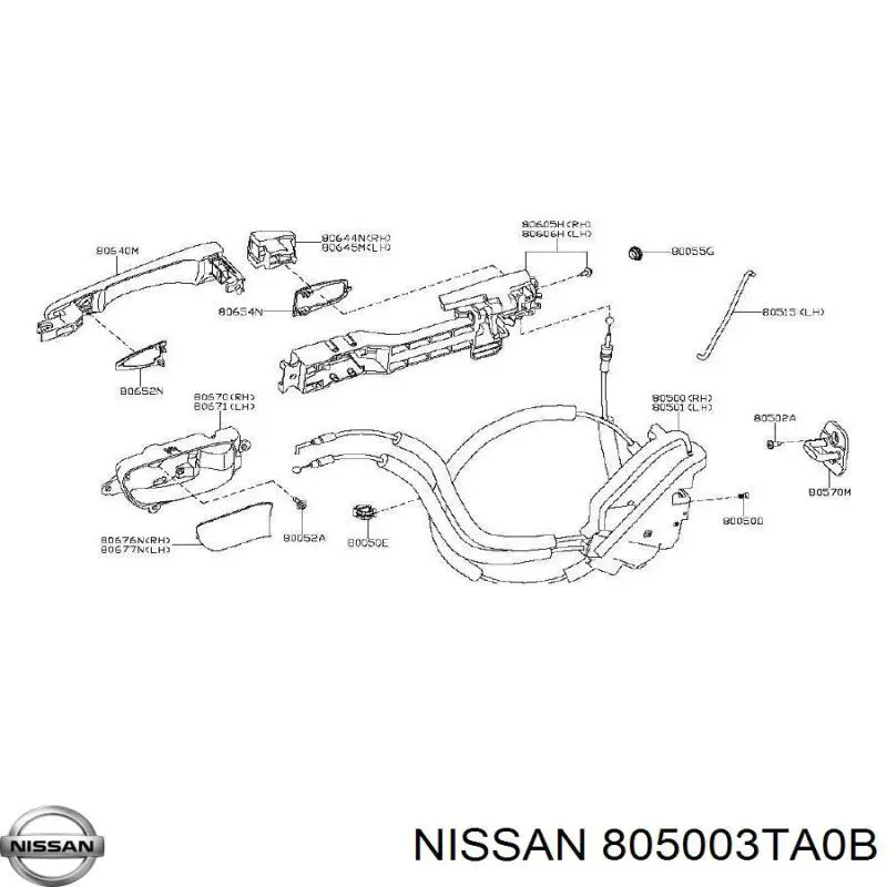 805003TA0B Nissan/Infiniti Замок двері правої передньої