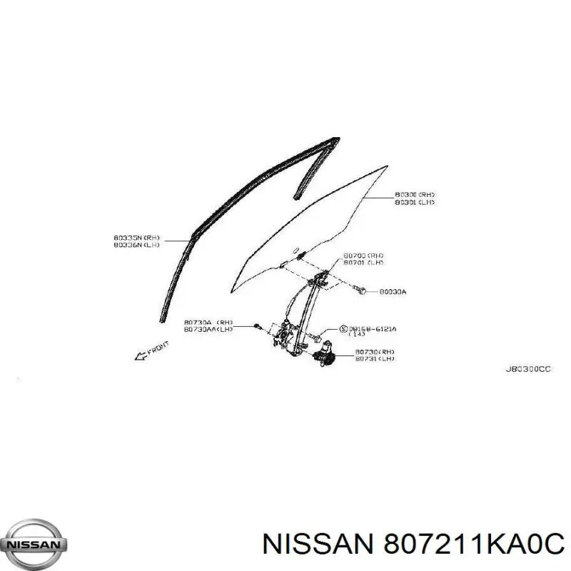 807211KA0C Nissan/Infiniti Підйомник механічний вітрового скла